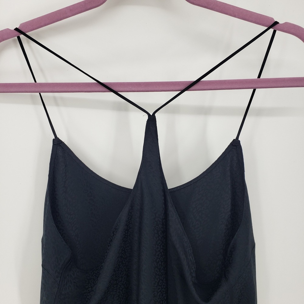 Victorias Secret Leopard Animal Print Satin Cami Tank Top L Camisole Black Sexy - Picture 9 of 11